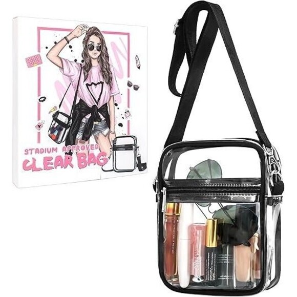 Handbags - Clear Crossbody Purse Bag Stadium Approved for Concert Sports Adjustable Strap
